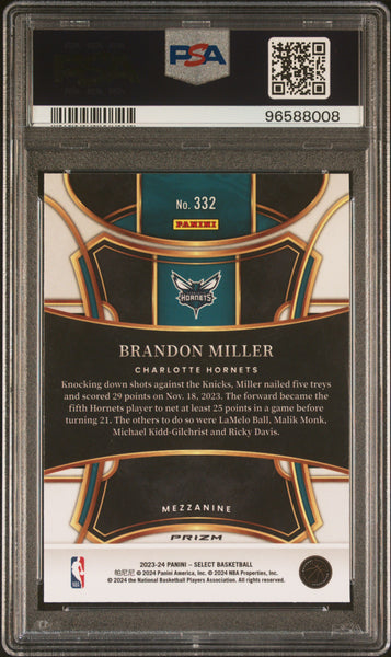 Brandon Miller - 2023 Panini Select Green Ice PSA 10
