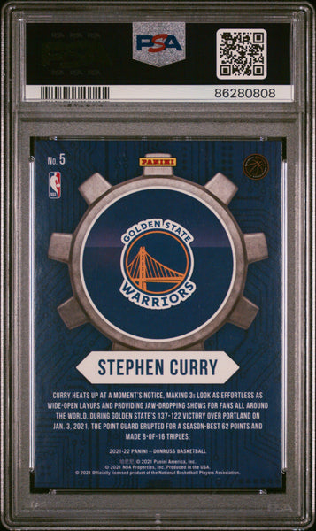 Stephen Curry - 2021 Panini Donruss Craftsmen Gold PSA 9