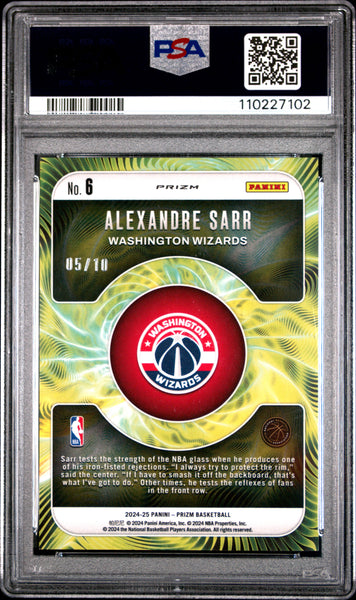 Alexandre Sarr - 2024 Panini Prizm Fractal Gold PSA 10 5/10