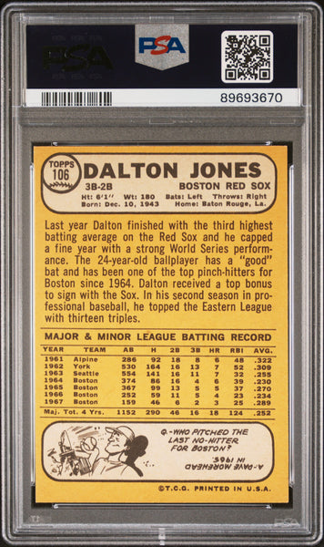Dalton Jones - 1968 Topps PSA 9