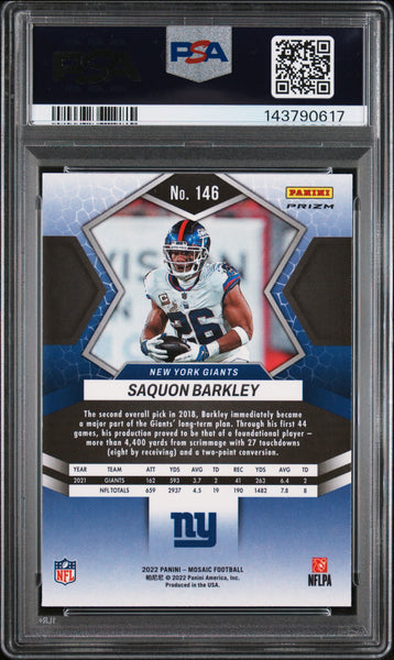 Saquon Barkley - 2022 Panini Mosaic Honeycomb #146 PSA 9