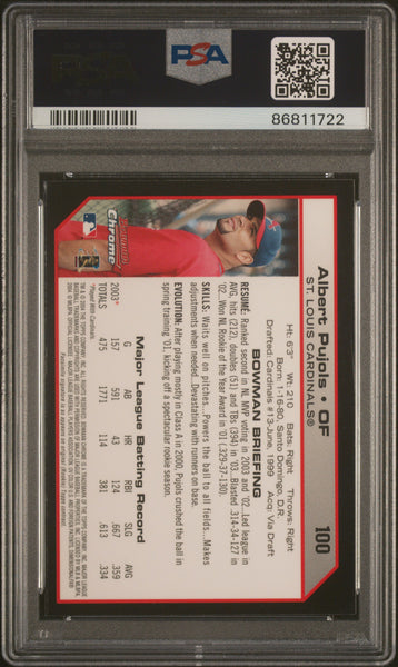 Albert Pujols - 2004 Bowman Chrome PSA 10