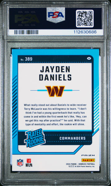 Jayden Daniels - 2024 Panini Donruss Optic Preview Pink PSA 10