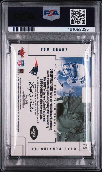 Tom Brady Pennington 2002 Fleer Hot Prospects Class Of '00 Patch 166/375 PSA 9