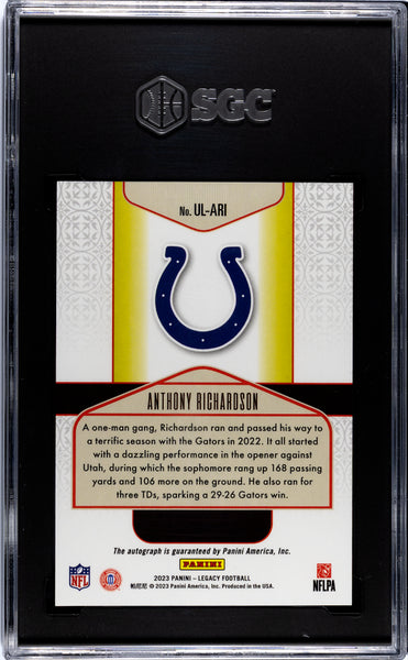 Anthony Richardson - 2023 Panini Legacy Under The Lights Autograph SGC 9.5