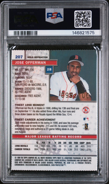 Jose Offerman - 1999 Finest Gold Refractor PSA 9