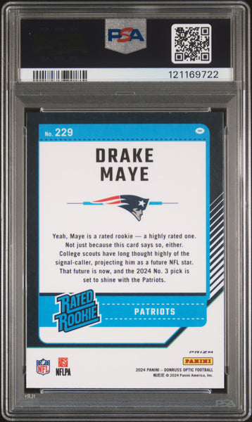 Drake Maye - 2024 Panini Donruss Optic Holo PSA 10