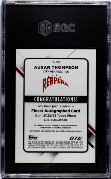 Ausar Thompson 2022 Topps Finest Overtime Elite Auto Blue Raywave SGC 10 /150