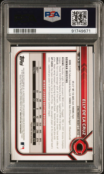 Elly De La Cruz - 2022 Bowman Mega Box Chrome PSA 9 1st