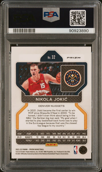 Nikola Jokic - 2021 Panini Prizm Basketball Ice #32 PSA 10
