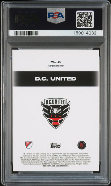 DC United - 2024 Topps Finest MLS Team Logo Superfractor PSA 8 1/1