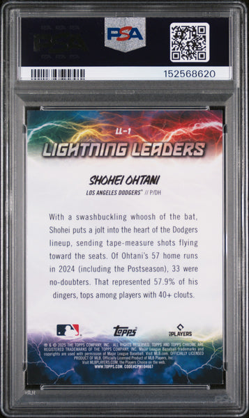 Shohei Ohtani - 2025 Topps Chrome Lightning Leaders PSA 9