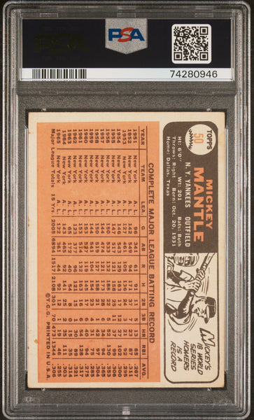 Mickey Mantle - 1966 Topps PSA 3