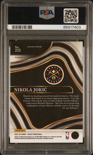 Nikola Jokic - 2021 Panini Select Gold Wave Prizm PSA 10