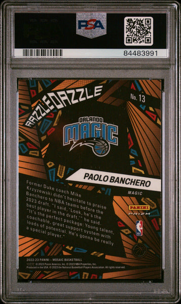 Paolo Banchero - 2022 Panini Mosaic Razzle Dazzle PSA 10