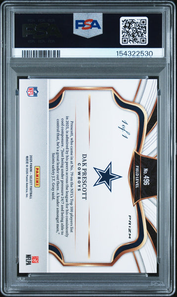 Dak Prescott - 2025 Panini Select Black Prizm PSA 9 1/1