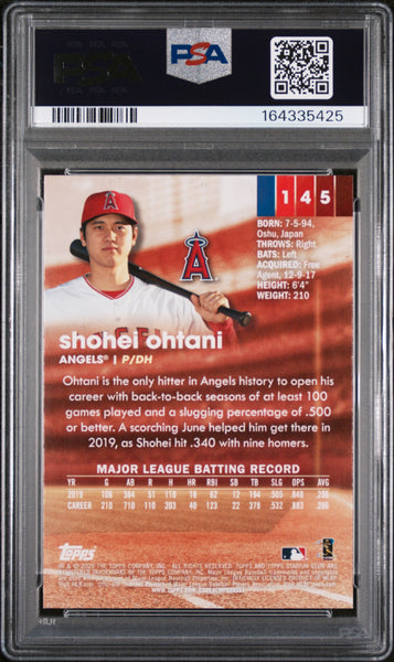 Shohei Ohtani - 2020 Stadium Club #145 PSA 8
