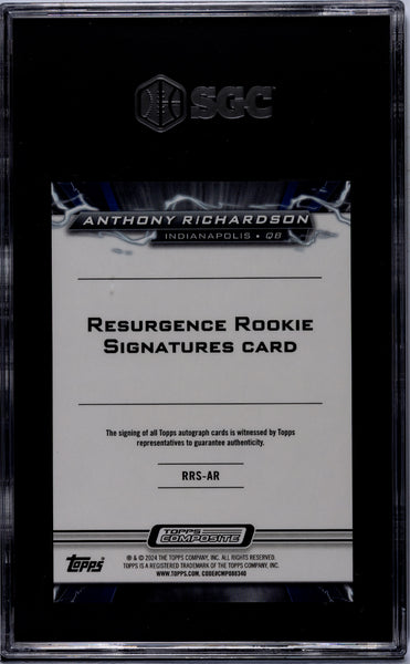 Anthony Richardson 2023 Topps Composite Resurgence Rookie Purple Auto SGC 10 /99