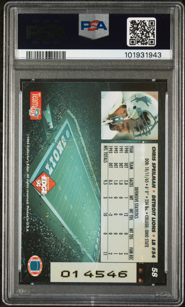 Chris Spielman - 1994 Collector's Edge Gold PSA 9