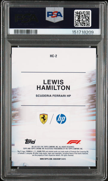 Lewis Hamilton - 2025 Topps Chrome Formula 1 Helmet Collection PSA 9