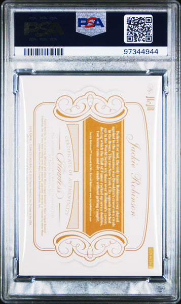 Jackie Robinson - 2018 Panini Flawless Jumbo Legend Relics RLC Sapphire PSA 10