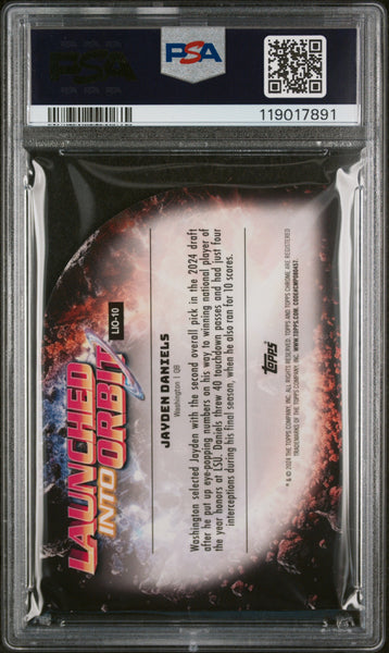 Jayden Daniels - 2024 Topps Cosmic Chrome Launched Into Orbit Blue Moon PSA 9