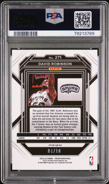 David Robinson - 2022 Panini Prizm Gold PSA 9