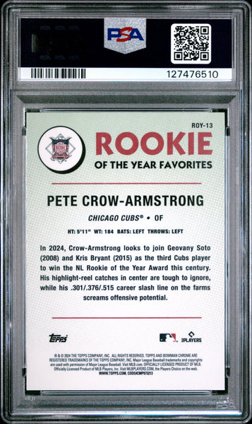 Pete Crow-Armstrong - 2024 Bowman Rookie Of The Year Favorites PSA 10