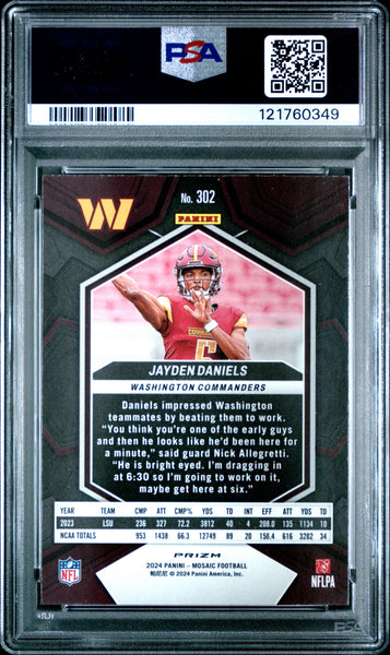 Jayden Daniels - 2024 Panini Mosaic Green PSA 10