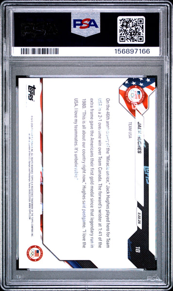 Jack Hughes - 2026 Topps Now 2026 Olympics PSA 10