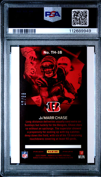Ja'marr Chase - 2022 Panini Rookies & Stars Thrillers Red PSA 9