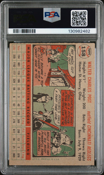 Wally Post - 1956 Topps Gray Back PSA 5