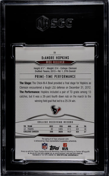 DeAndre Hopkins - 2013 Topps Prime Autograph Silver Rainbow SGC 9.5 /25