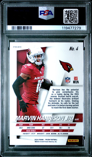 Marvin Harrison JR. - 2024 Panini Prizm Prizm Flashback Rookie PSA 10