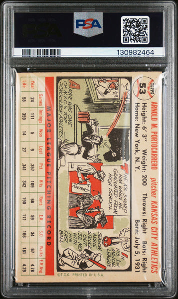 Arnold Portocarrero - 1956 Topps White Back PSA 5