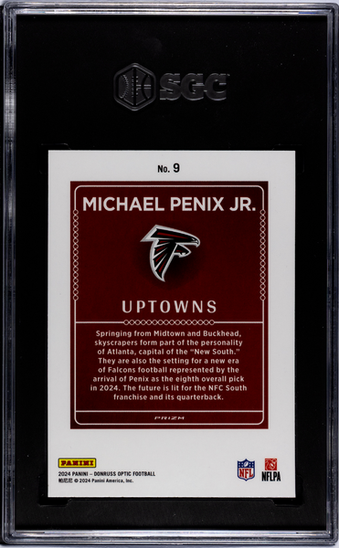 Michael Penix JR. - 2024 Donruss Optic Uptowns SGC 9