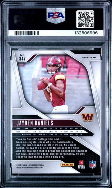 Jayden Daniels - 2024 Panini Prizm Pink Wave PSA 9