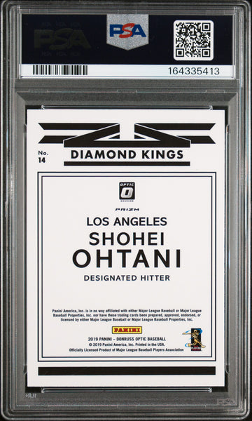 Shohei Ohtani - 2019 Panini Donruss Optic Carolina Blue And White #14 PSA 9