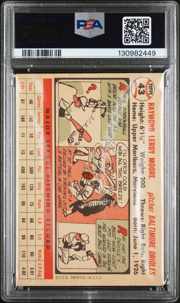Ray Moore - 1956 Topps White Back PSA 5