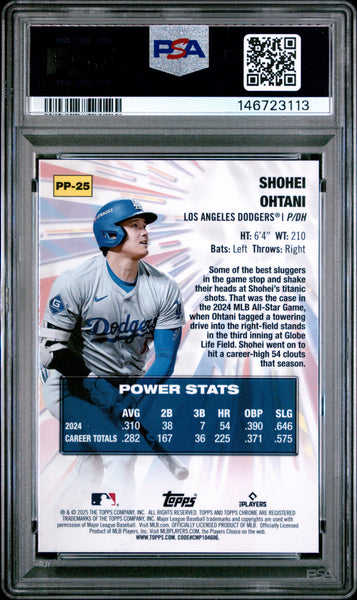 Shohei Ohtani - 2025 Topps Chrome Power Players PSA 10
