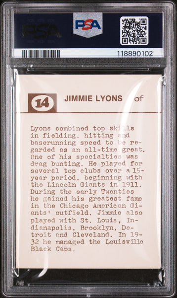 Jimmie Lyons - 1974 Laughlin Old-Time Black Stars PSA 6