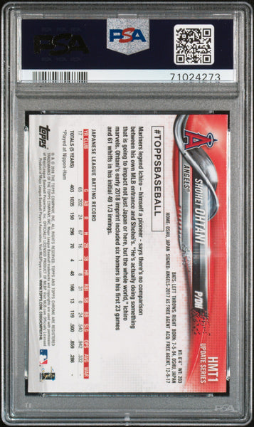 Shohei Ohtani - 2018 Topps Chrome Update PSA 9