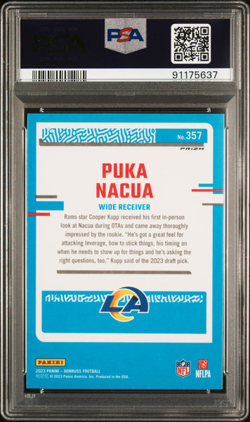 Puka Nacua - 2023 Panini Donruss Optic Preview Pink PSA 10