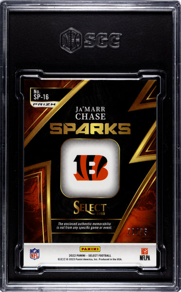 Ja'marr Chase - 2022 Panini Select Sparks Mat. White Prizm SGC 9.5