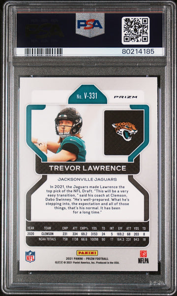 Trevor Lawrence - 2021 Panini Prizm Variation No Huddle PSA 9