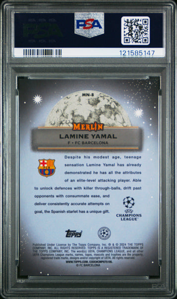 Lamine Yamal - 2023-24 Topps Merlin UCC Mystic Nights Blue Ref PSA 10 54/75