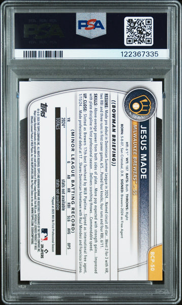 Jesus Made - 2025 Bowman Mega Box Chrome Prospects PSA 9