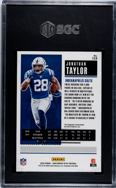 Jonathan Taylor - 2020 Panini Contenders Optic Autograph SGC 9