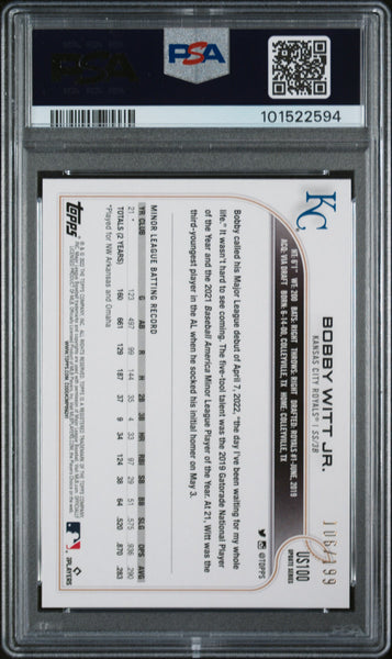 Bobby Witt JR. - 2022 Topps Update Red Foil PSA 9