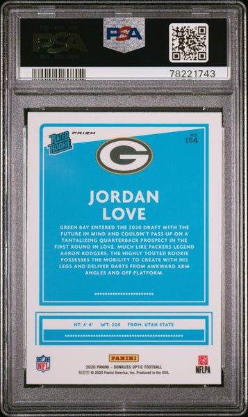 Jordan Love - 2020 Panini Donruss Optic Pink PSA 10 Rookie GEM MINT